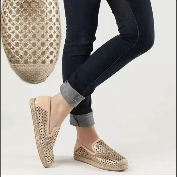 Stuart Weitzman Shoes - Stuart Weitzman Rose Gold Glitter Espadrille
